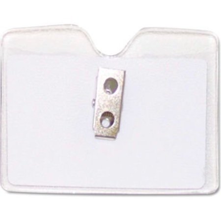 ADVANTUS Advantus Security ID Badge Holder, Horizontal, 3-1/2" x 2-1/2", Clear, 50/Box 75412
